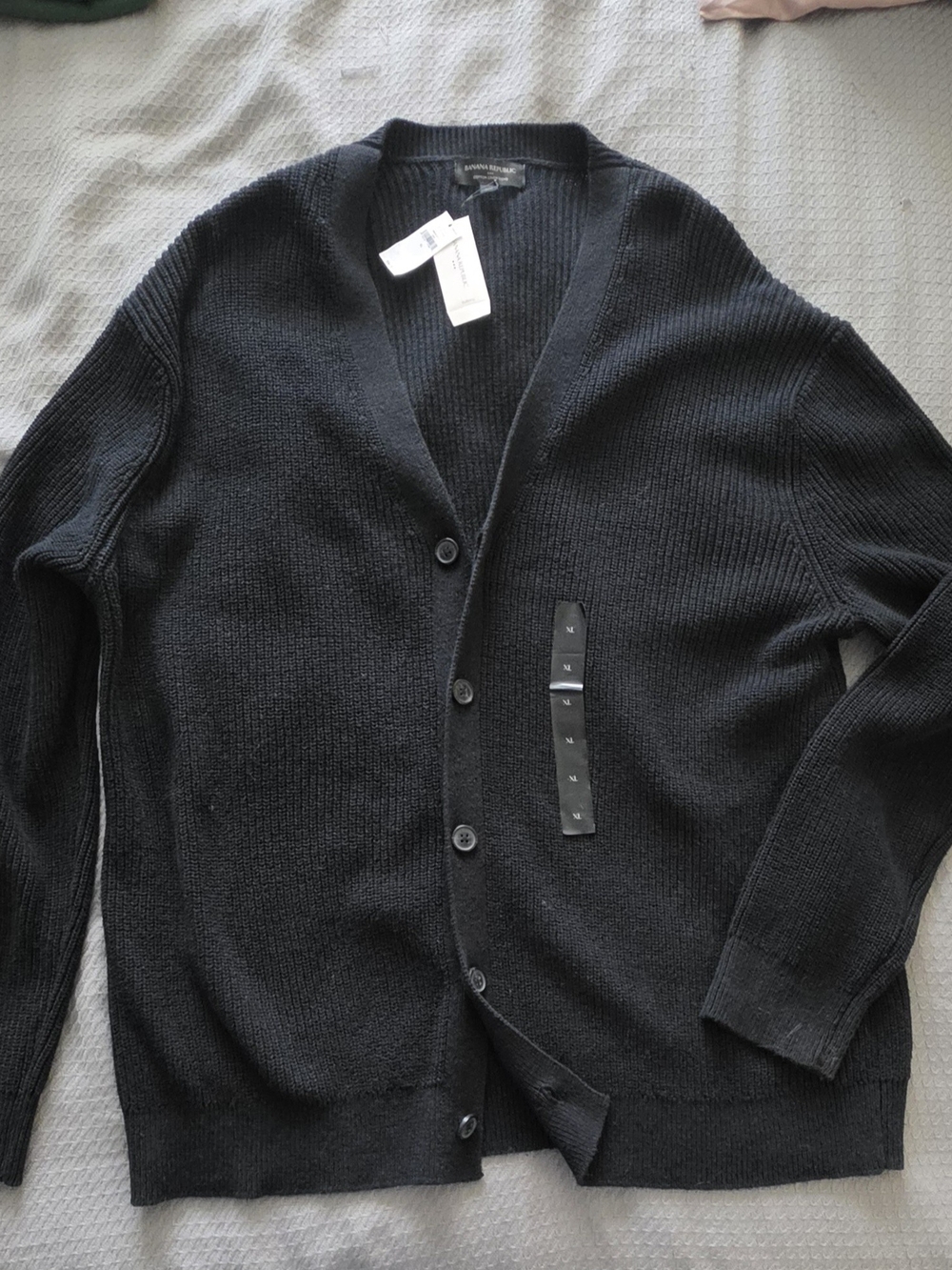 Banana Republic Black V-Neck Button Cardigan